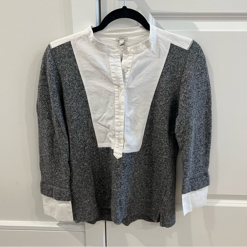 Grey & White J. Crew Top